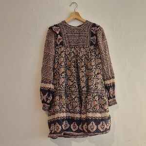 Sea New York Black and Pink Cotton Patterned Dress